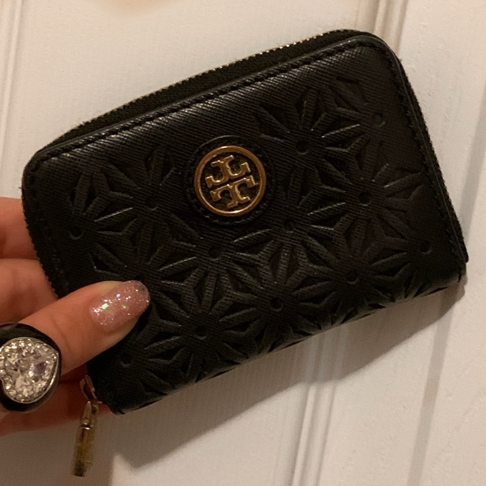Tory Burch Mini Coin Case Floral Perforated Print